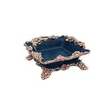 Zigarettenschachtel Aschenbecher, klassischer Tabak Aschenbecher, Tabak-Zigaretten-Etui und Aschenbecher Desktop-Dekoration for die praktischen Blues Des Rauchers Smoke Tray Gute Laune, gutes Leben (F