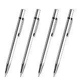 RMENOOR 4 Stück Gravurstifte aus Wolframkarbid Anreissnadel Anreißmesser Multifunktion Reißnadeln Anreisswerkzeug mit Rot Schutzhülle Gravieren Stift für Holz Keramik Glas (Silber)