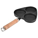 Nicoone Spiegeleierpfanne 3 Formen Gusseisen Omelette Eier Burger Spiegeleier Pfannkuchen Pfanne Easy Egg Cooker Omelet Pfanne für Frühstück schwedische Pfannk