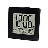 DBOATB Wecker mit Wetterstationen Wetteruhr Digitales Alarmthermometer LCD-Hintergrundbeleuchtung Timer-Anzeige Datum Monat Temperatur mit Wecker und Schlummerfunktion Großes Display