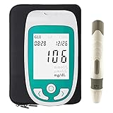 ZHIERPIUS Blutzucker-Testkit, Harnsäure-Blutglukose-Harnsäure-Cholesterin-DREI-in-One-Analysator mit 50 Blutglukosetestpapier 10 Cholesterin-Testpapier 25 H