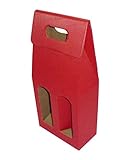 IMBALLAGGI ALIMENTARI PZ 20 Box rot Kartenhalter (2 Flaschen) Umschlag aus Wellkarton Red Box for Bottles Pap