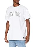 STARTER BLACK LABEL Herren T-Shirt mit New York Print, Logo-Stick, Patch am Saum, Männer-Shirt aus Baumwolle, white, L