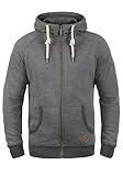 !Solid Vitu Herren Sweatjacke Kapuzenjacke Hoodie mit Kapuze und Reißverschluss, Größe:L, Farbe:Grey Melange (8236)