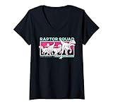 Damen Jurassic World: Camp Cretaceous Raptor Squad Pink T-Shirt mit V