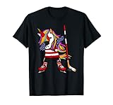 Dabbing Unicorn America Ice Hockey Fans Trikot USA Flagge T-S