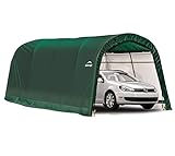 ShelterLogic Round Frame Garage-in-a-Box Foliengarage Foliengerätehaus 18,3m² // 300 x 610 x 240 cm grün Schuppen Garag