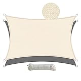 Amazon Brand - Umi. Rechteckiger Sonnenschutz, Wasser- und luftdurchlässig, UV-Schutz, für den Außenbereich, Terrasse und Garten, 4 X 6 m - Cremeweiß