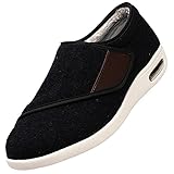 Spezialschuh,Klett-Stiefel FüR Frauen Stiefeletten Klettverschluss Bequem Druckfrei Lady,Black_plus_velvet_40