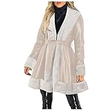 Overdose Damen Outdoorjacke Coat Herbst und Winter Windjacke Mode Lange Ärmel mit Gürtel Oberteile Spleißen Outdoorjacke Tops Mantel Übergangsjacke Casual Funktionsjack