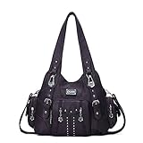 KL928 Damen Tasche Handtasche Schultertasche Umhängetaschen weiches PU leder Damenhandtasche Henkeltaschen Lederhandtasche Hobo taschen für Damen (Violett)