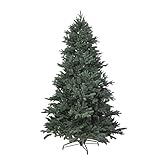 RS Trade 1418 PE Spritzguss Weihnachtsbaum künstlich 240 cm (Ø ca. 147 cm mit ca. 6980 Spitzen, schwer entflammbarer Tannenbaum mit Schnellaufbau Klappsysem, inkl. Metall Christbaum S