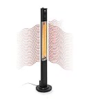 ZOUJIN Elektrische Terrassenheizung 2000W Terrassen Stand Garten Timer Oszillation 3 Heizstufen schwarz 29 x 148 cm (ØxH)