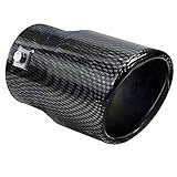 Auspuffblende CARBON Endrohr Endstück Auspuffendrohr Edelstahl Rund 90 mm UNIVERSAL N