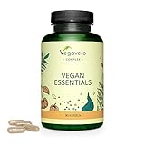MULTIVITAMINE & MINERALIEN für Veganer Vegavero® | 100% NATÜRLICH | mit Vitamin B12, B2, Vitamin D3 + K2 sowie Eisen, Zink, Selen, Jod & Omega 3 | OHNE ZUSÄTZE | 90 Kap