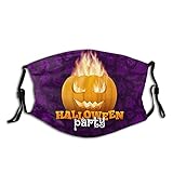 Halloween-Vampir-Gesichtsmaske, blutige Zähne, wiederverwendbar und verstellbar, modische Outdoor-Ohrschlaufen, Halloween-Bandana mit 2 Filtern, Halloween Party Kürbisfeuer, 1 Stück