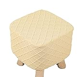 FUHU-SJZ Quadratisch Hocker Bezug,Ottomane Schonbezug Elastic Spandex Stuhl Sitzbezug Sofa Fußbank Jacquard Überzug Stretch Hocker Bezug Rechteck Waschbare (Color : Yellow)