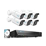 Reolink 4K Überwachungskamera Set Aussen, Smarter Personenerkennung und Fahrzeugerkennung 8CH Videoüberwachung mit 6X 8MP PoE IP Kamera und 2TB HDD NVR, IP66, 30M Nachtsicht mit Audio, RLK8-810B6