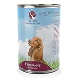 Herrmann’s Hirsch für Erwachsene Hunde - Hundefutter nass mit Kartoffel und Quitte - Alleinfuttermittel für Hunde - Gute Verträglichkeit - getreidefrei, laktosefrei (12 x 400 g Dose)