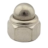 Hutmuttern (selbstsichernd) - M6 - (50 Stück) - DIN 986 - Sechskant-Hutmutter mit Klemmteil - Edelstahl A2 (V2A) - SC986 | SC-N