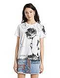 Desigual Womens TS_Mickey T-Shirt, White, XL