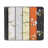 Japan Kirschblüten Pflaume Blumen Leder Geldbörsen für Männer Frauen Ledergeldbörse Maßgeschneiderte Portemonnaie Blockierung Slim Portmonee Geschenk für Mutter Vater White One S