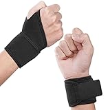 URAQT Handgelenkbandage, 2 stück Handgelenkstütze Handbandage mit Klettverschluss für Sport und Alltag, Atmungsaktiv Wrist Wrap Bandage Handgelenk für Damen und Herren, Schw