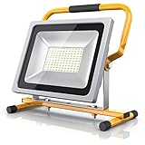 Brandson - 50W LED Baustrahler - Arbeitsscheinwerfer - Bauscheinwerfer - LED Fluter mit 4800 Lumen - Für den Innen- und Außenbereich - Gelb