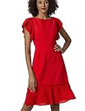 APART Damen Sommerkleid mit plissierten Volants, rot, 42