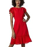 APART Damen Sommerkleid mit plissierten Volants, rot, 42