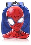 Marvel Spider-Man Rucksack Kinder, Schultasche Kindergarten mit 3D Reflektierenden Augen, Kinderrucksack für Jungen, Kinder Geschenk