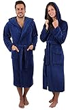 Betz flauschiger Saunamantel mit Kapuze STOCKHOLM Wellness- Hotel- Bademantel Damen Herren Größe S-M navy