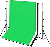 Froadp 2,6×3m Hintergrund Set Aluminiumlegierung Hintergrundstativ mit 3 Farbe Einteiliges Nahtloses Design Vliesstoff Fotostudio Hintergrundsystem für Produktfotografie Portrait und V