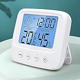 Digitales Hygrometer Innen, Thermometer Thermo-Hygrometer mit Hhen Genauigkeit, Temperatur und Luftfeuchtigkeitsmesser Hydrometer Feuchtigkeit Digital mit Hintergrundbeleuchtung, Uhr & ℃ / ℉ Funk