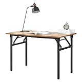 [neu.haus] Klapptisch - 120 x 60 x 75-76,4cm Schreibtisch Bürotisch Computertisch Tisch Klappbar Buche/Schw