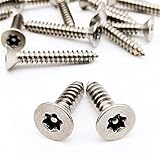 fennirace 10 stücke m2.9 m3.5 m3.9 m4.2 m4.8 304 Edelstahl Sechs Lappen Torx Flacher Senkkopf mit Pin-Sicherheit Selbstklopfen Holzschraube (Größe : M2.9x9.5mm)