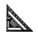 Swetup Dreieck Winkelmesser, 7 Zoll Metrisches Dreieck, Anschlagwinkeldreieck, Aluminiumlegierung Dreieck Lineal für Tischler, Ingenieur, Zimmermann, Bauen, Dachdecker, Schw