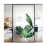 WDSHB Fensterfolie selbsthaftend Blickdicht Duschkabine Selbstklebende Folie Statische Hitzeschutzfolie Für Zuhause Badzimmer oder Büro (Size:60x120cm,Color:Plants 804E)