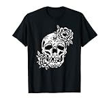 Day Of Dead Rosen Spinnennetz Maske Sugar Skull Mexiko T-S