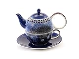 teemando® Tea for one Set 'Alisa' Keramik, 4-teilig Kanne: 0,4 l, Tasse: 0,2