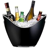 YWSZJ Eiskübel 8 Liter klares Acrylglas Geeignet für Flaschen mit Wein oder Champagner (Color : Black)