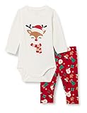 NAME IT Baby-Mädchen ZBFSIGRID LS Body Set Kleinkind Unterwäsche-Satz, Snow White/Pack:Jester RED Legging, 74 (2er Pack)