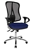 Topstar Head Point SY Deluxe, ergonomischer Bürostuhl, Schreibtischstuhl, inkl. Armlehnen, Stoff, blau/schw