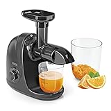 N8WERK Horizontaler Slow Juicer | Profi Entsafter für Gemüse und Obst | Mit Umkehrfunktion, ruhigem Motor, Saftkanne, Reinigungspinsel uvm. |150 W