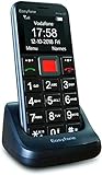 Easyfone Prime-A5 GSM Mobiltelefon Seniorenhandy ohne Vertrag, Tastenhandy mit Notruf-Knopf und Taschenlampe und Ladestation - Schw