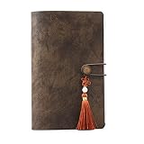 CYBS Reisetagebuch Notizbuch, nachfüllbares Leder-Tagebuch für Männer Frauen, Vintage Planer mit blanko unliniertem Pap