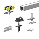 Schiebetürbeschlag FALTSYSTEM SLID'UP 140, Laufschiene 120 cm, für 1 Tür (2 Paneele) bis 25 kg, für Falttüren, Schränk