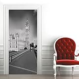 SFFLILY Türtapete Selbstklebend Türposter 3Dfototapete Türfolie Poster Tapete Wandaufkleber Wandbild Tapete Londoner Uhrturmgebäude Wohnzimmer Kinderzimmer Badezimmer Dekoration 95X215C