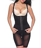 SLIMBELLE Damen Miederbody Bauchweg Stark Formend Body Shaper Taillenformer Shapewear Mieder Figurformende Bodysuit Unterbrust Korsett Lange Beine Formbody Bodyformer mit Haken Shaping Unterw