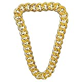 YO-HAPPY Big Chunky Plastic Chain Faux Gold Übertriebene Kettenhalskette Kreative Hip Hop Turnover Kette für Rapper Kostüm R